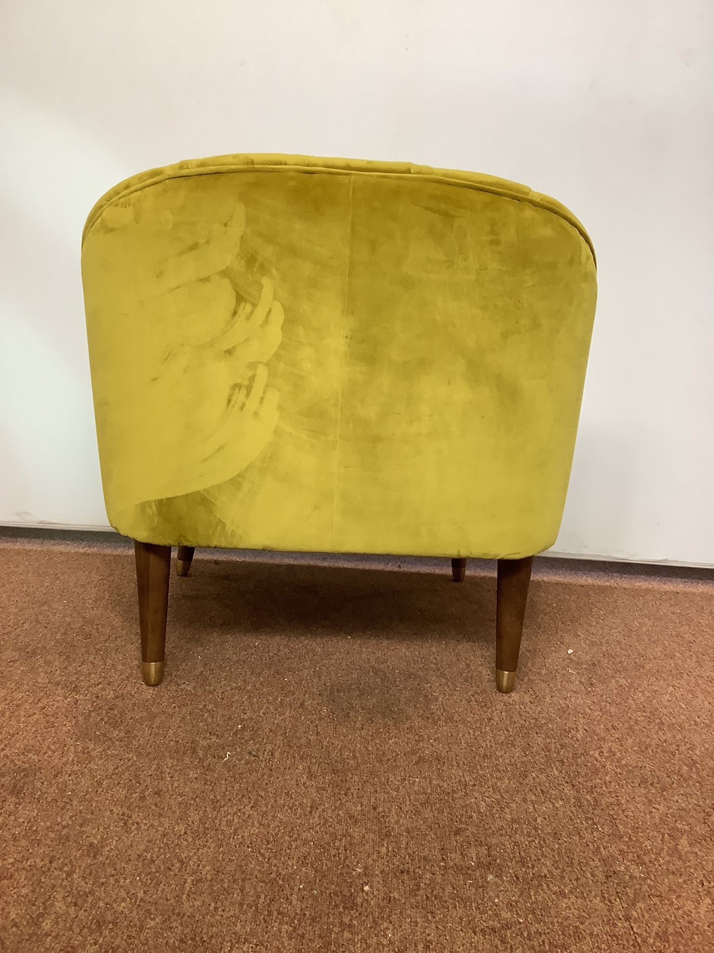 Yellow [mustard] Velvet Cocktail Accent Chair F27294