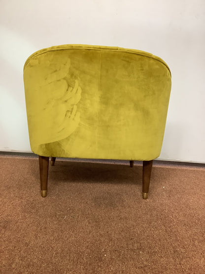 Yellow [mustard] Velvet Cocktail Accent Chair F27294