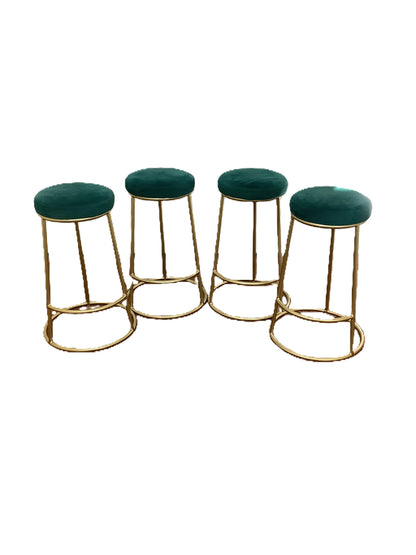 4 x Green Velvet Bar/Kitchen Stools F27295