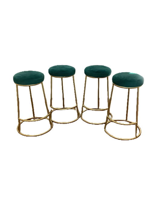 4 x Green Velvet Bar/Kitchen Stools F27295