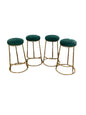 4 x Green Velvet Bar/Kitchen Stools F27295