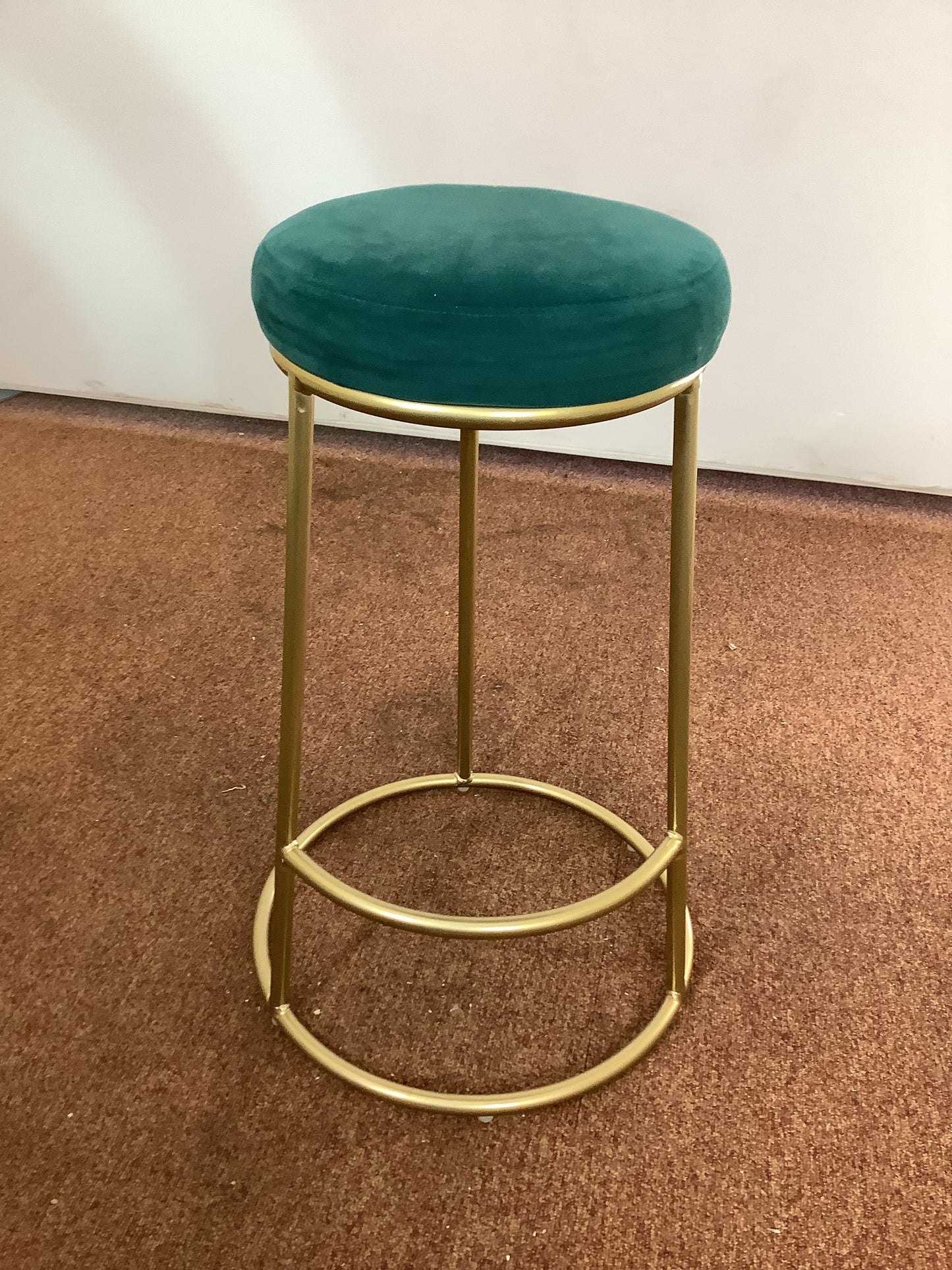 4 x Green Velvet Bar/Kitchen Stools F27295