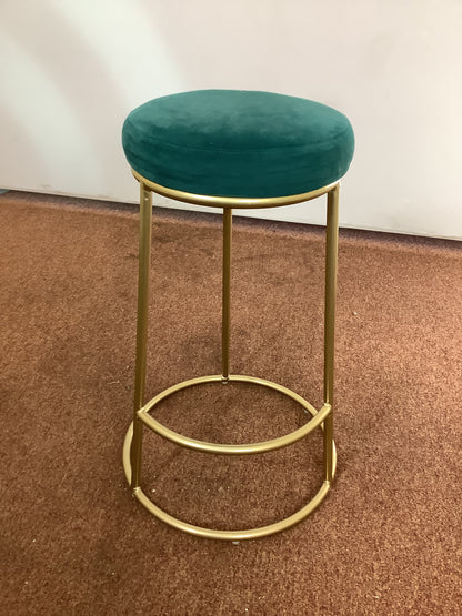 4 x Green Velvet Bar/Kitchen Stools F27295