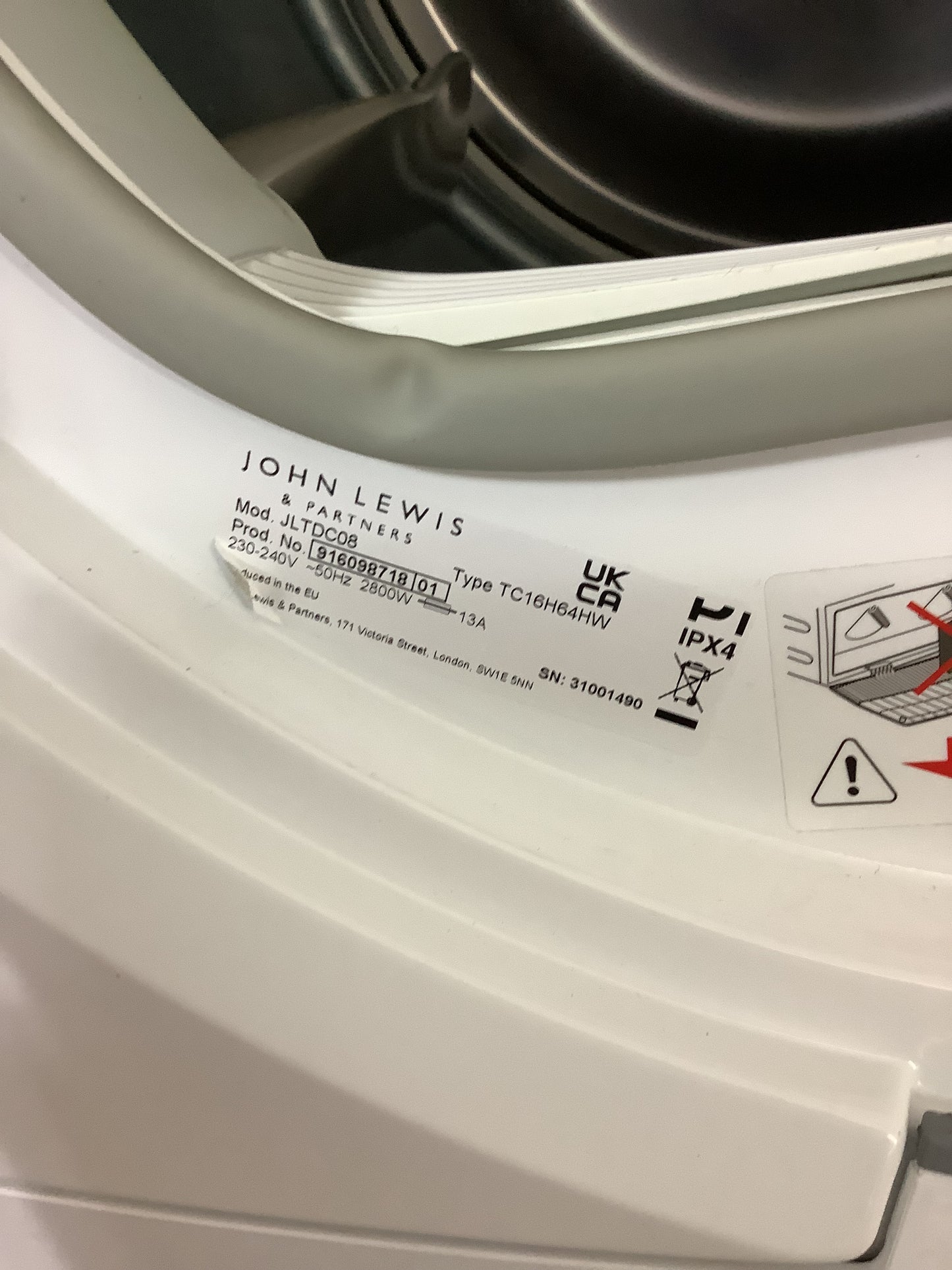 John Lewis 8kg Tumble Dryer JLTDCO8 L51401