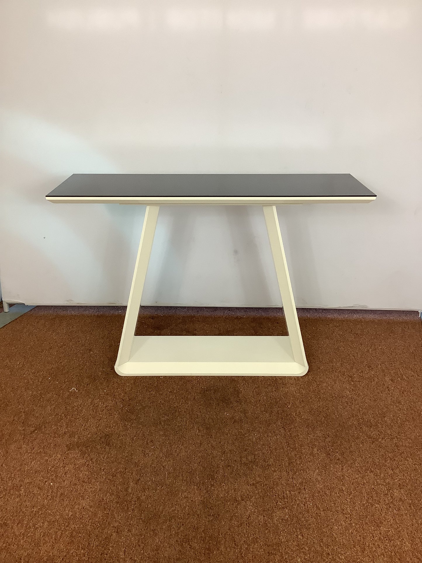 ALBA White Gloss / Black Glass Console Table F27303
