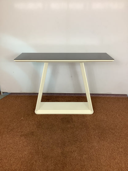 ALBA White Gloss / Black Glass Console Table F27303