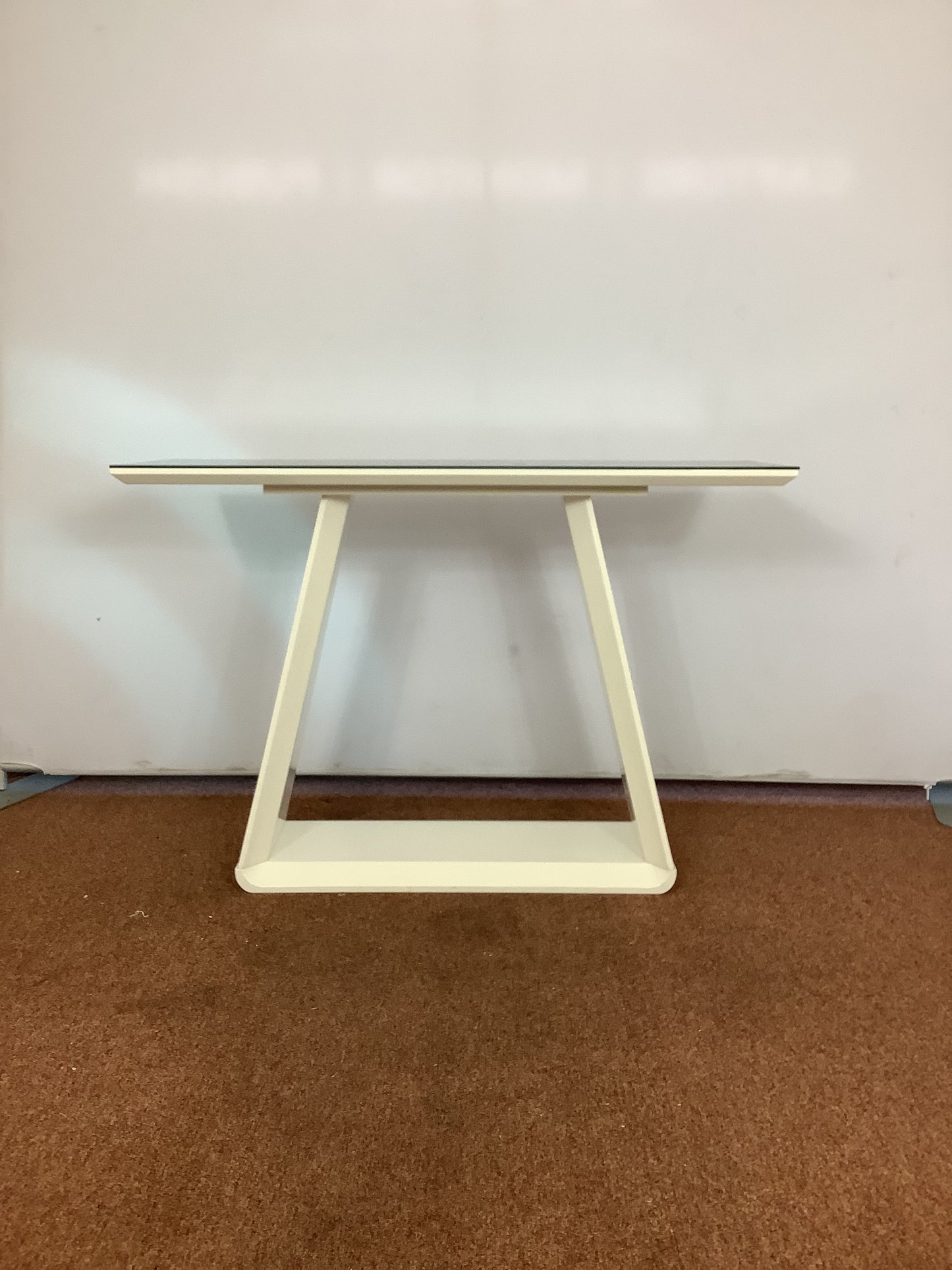 ALBA White Gloss / Black Glass Console Table F27303