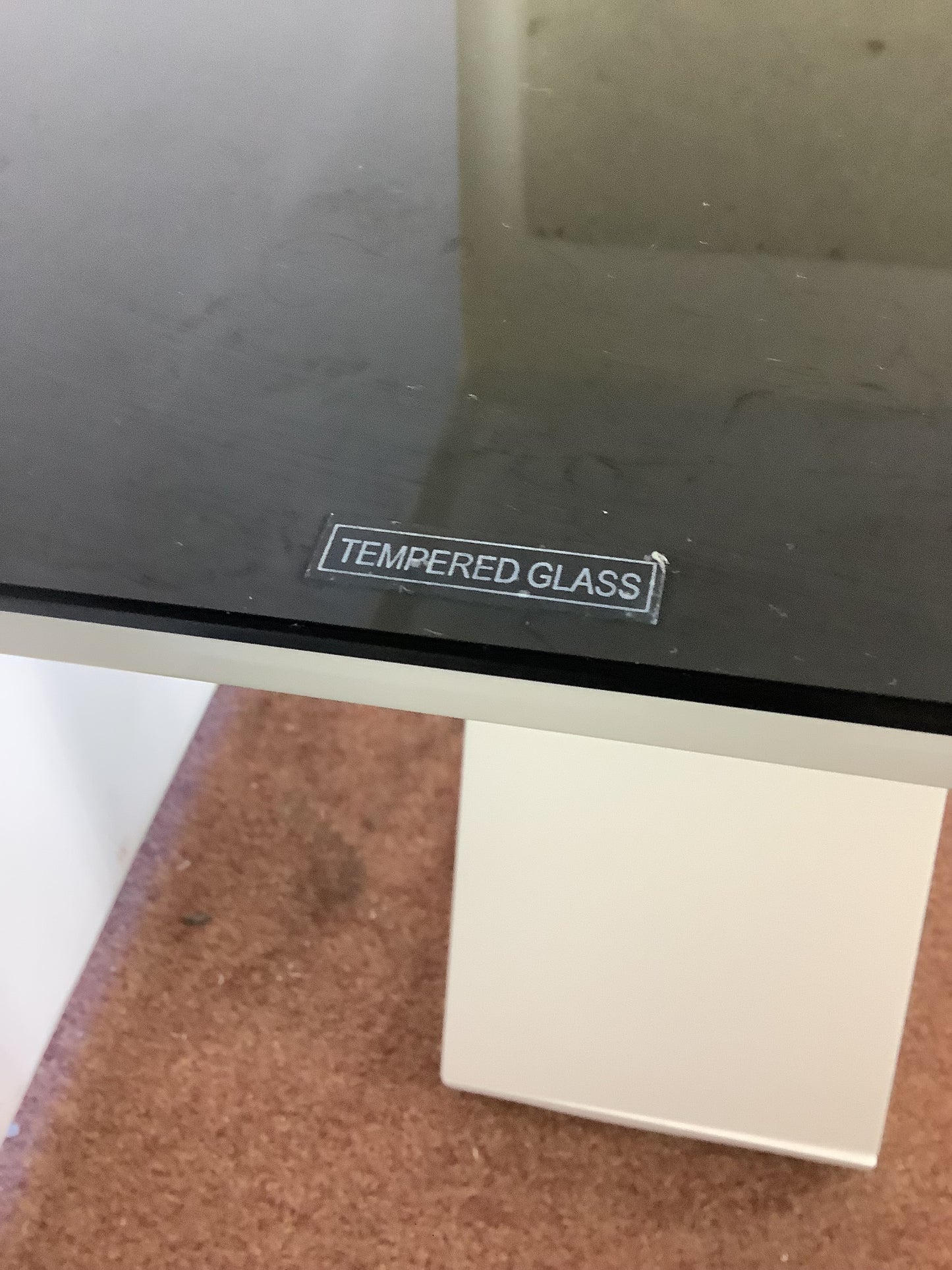 ALBA White Gloss / Black Glass Console Table F27303