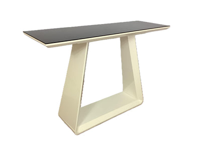 ALBA White Gloss / Black Glass Console Table F27303