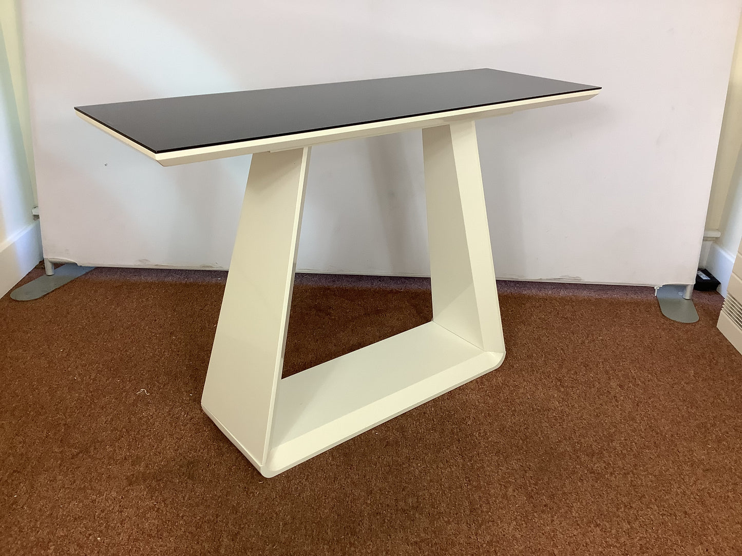 ALBA White Gloss / Black Glass Console Table F27303