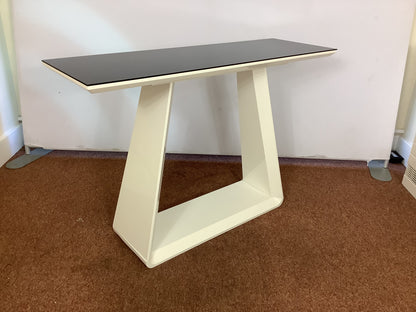 ALBA White Gloss / Black Glass Console Table F27303