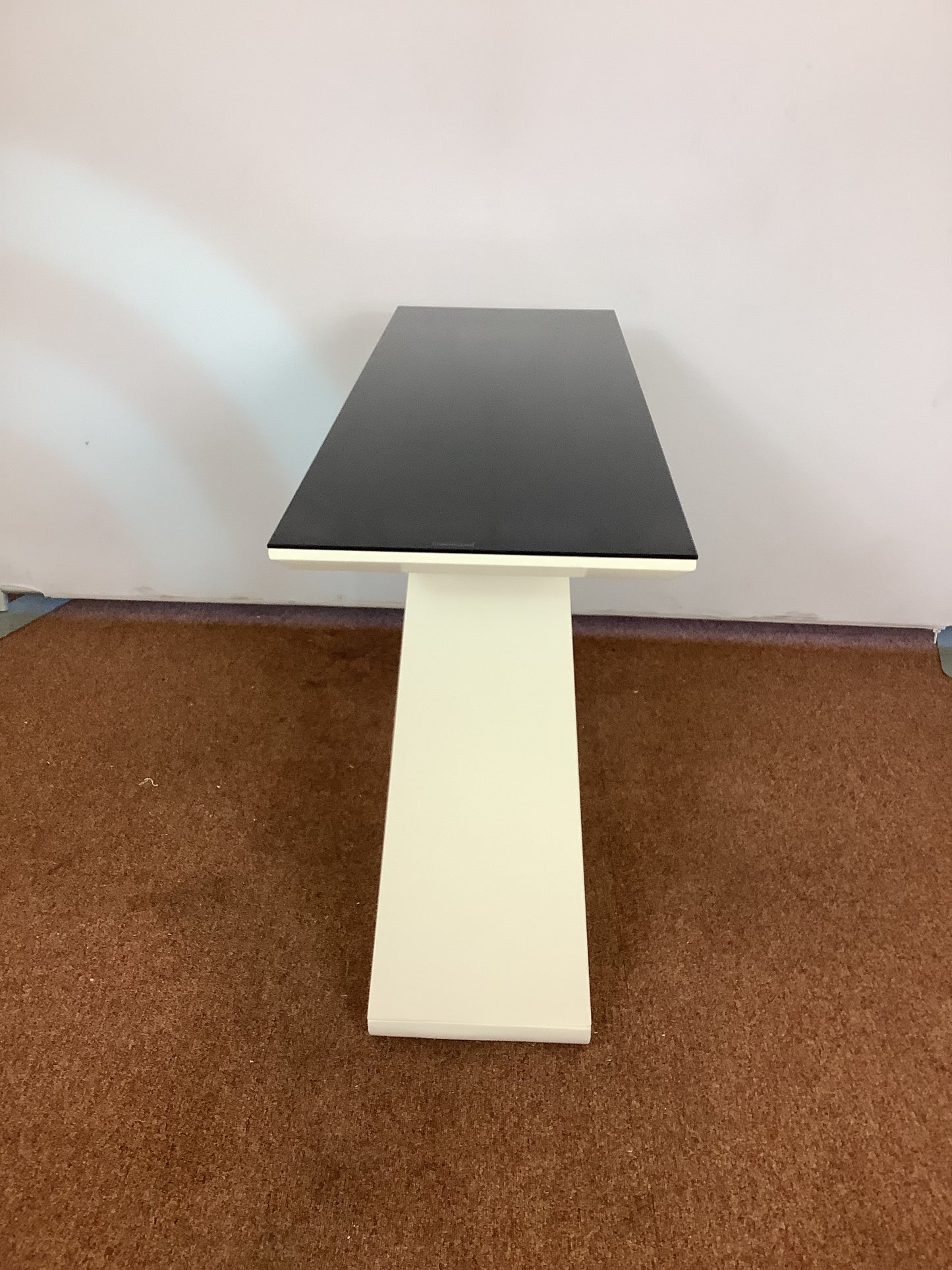 ALBA White Gloss / Black Glass Console Table F27303