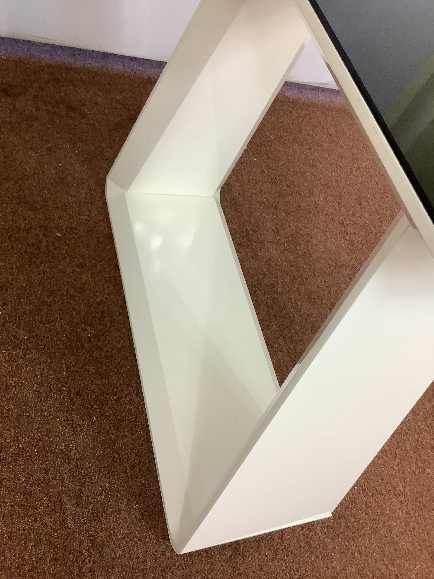 ALBA White Gloss / Black Glass Console Table F27303