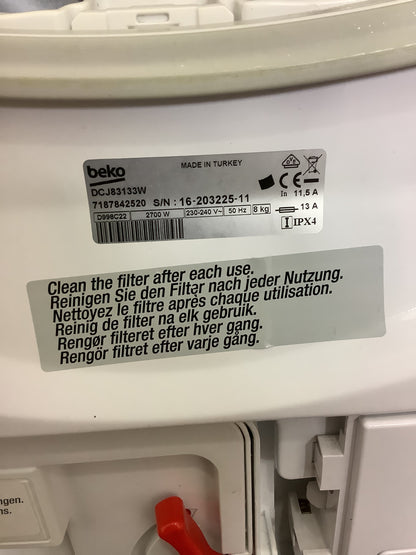 Beko 8kg Tumble Dryer DCJ83133W L52505