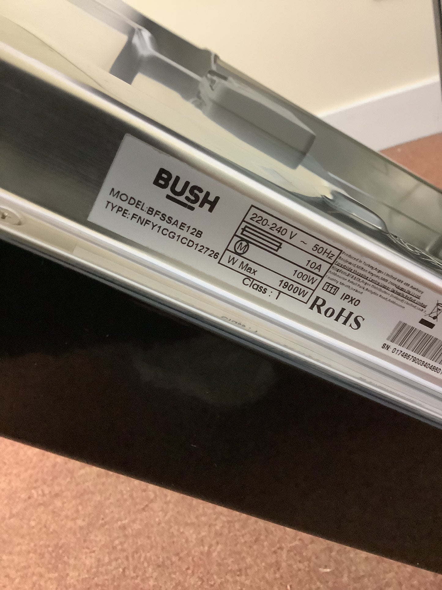 Bush 60cm Dish Washer BFSSAE12B L52592