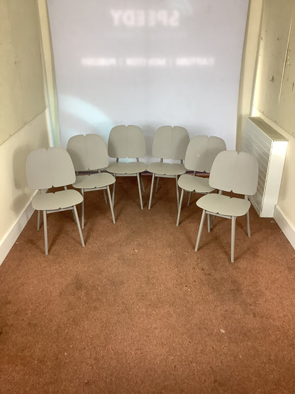 6 x Grey Scandinavian Shell Dining Chairs F27454