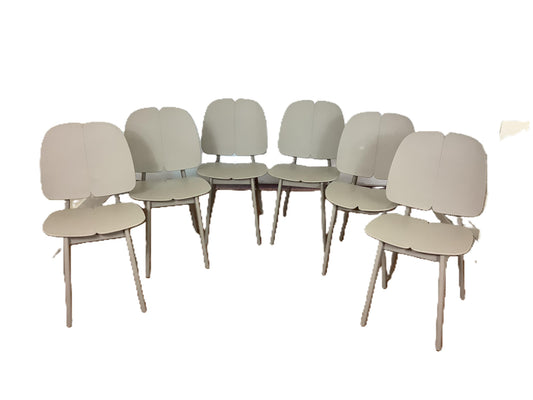 6 x Grey Scandinavian Shell Dining Chairs F27454