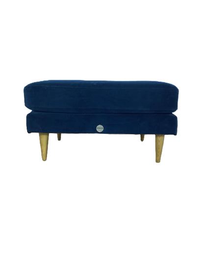 Snugsofa.com Navy Blue Plush Velvet Ottoman Pouffe Footstool F27456