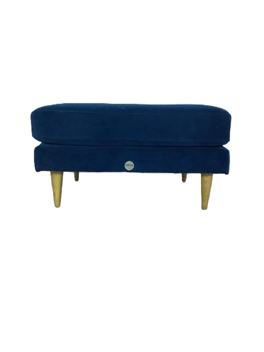 Snugsofa.com Navy Blue Plush Velvet Ottoman Pouffe Footstool F27456