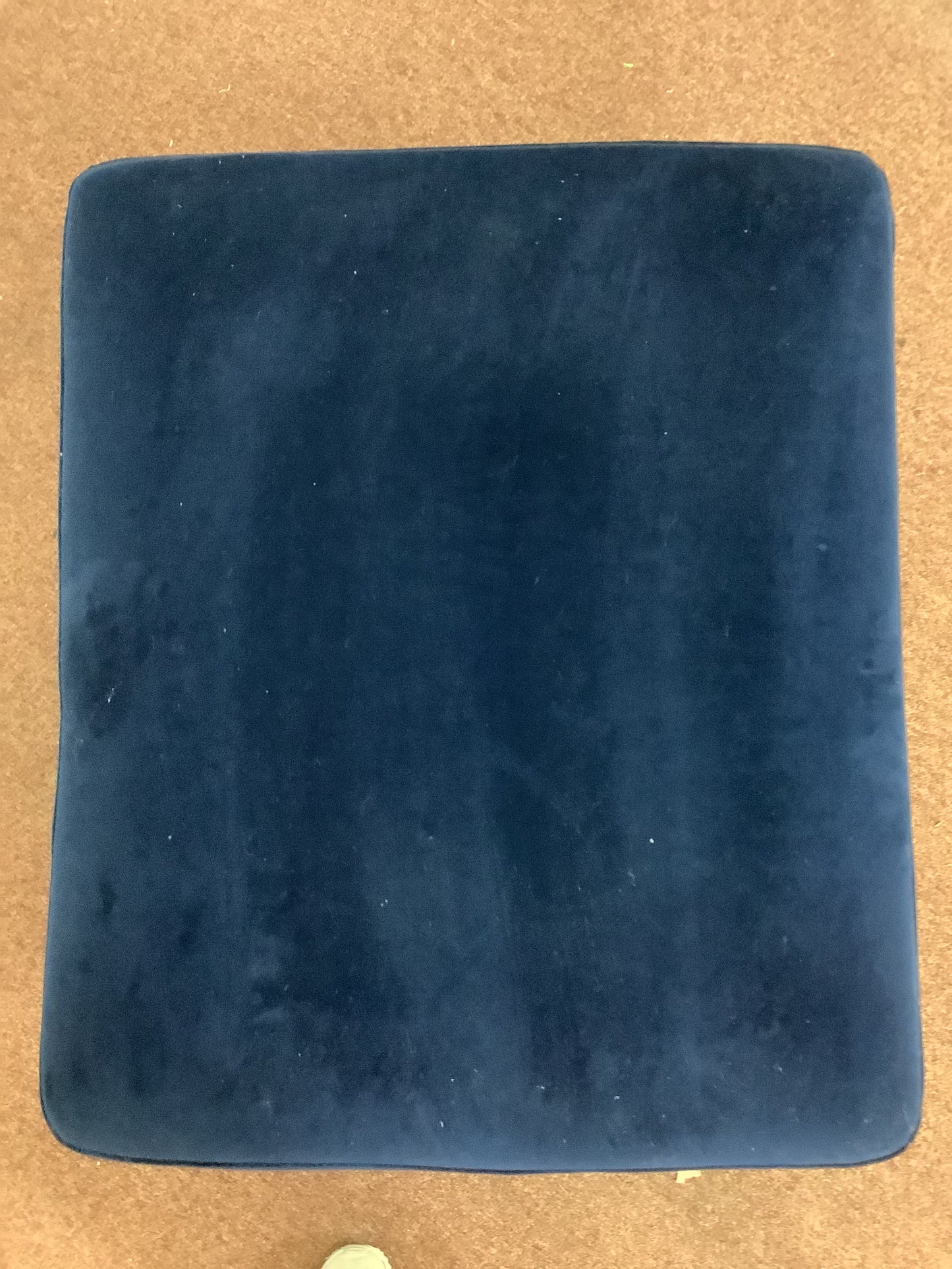 Snugsofa.com Navy Blue Plush Velvet Ottoman Pouffe Footstool F27456