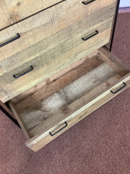 TAD/Stretton Industrial Rustic Oak Effect 4 Draw Chest of Drawers F27457
