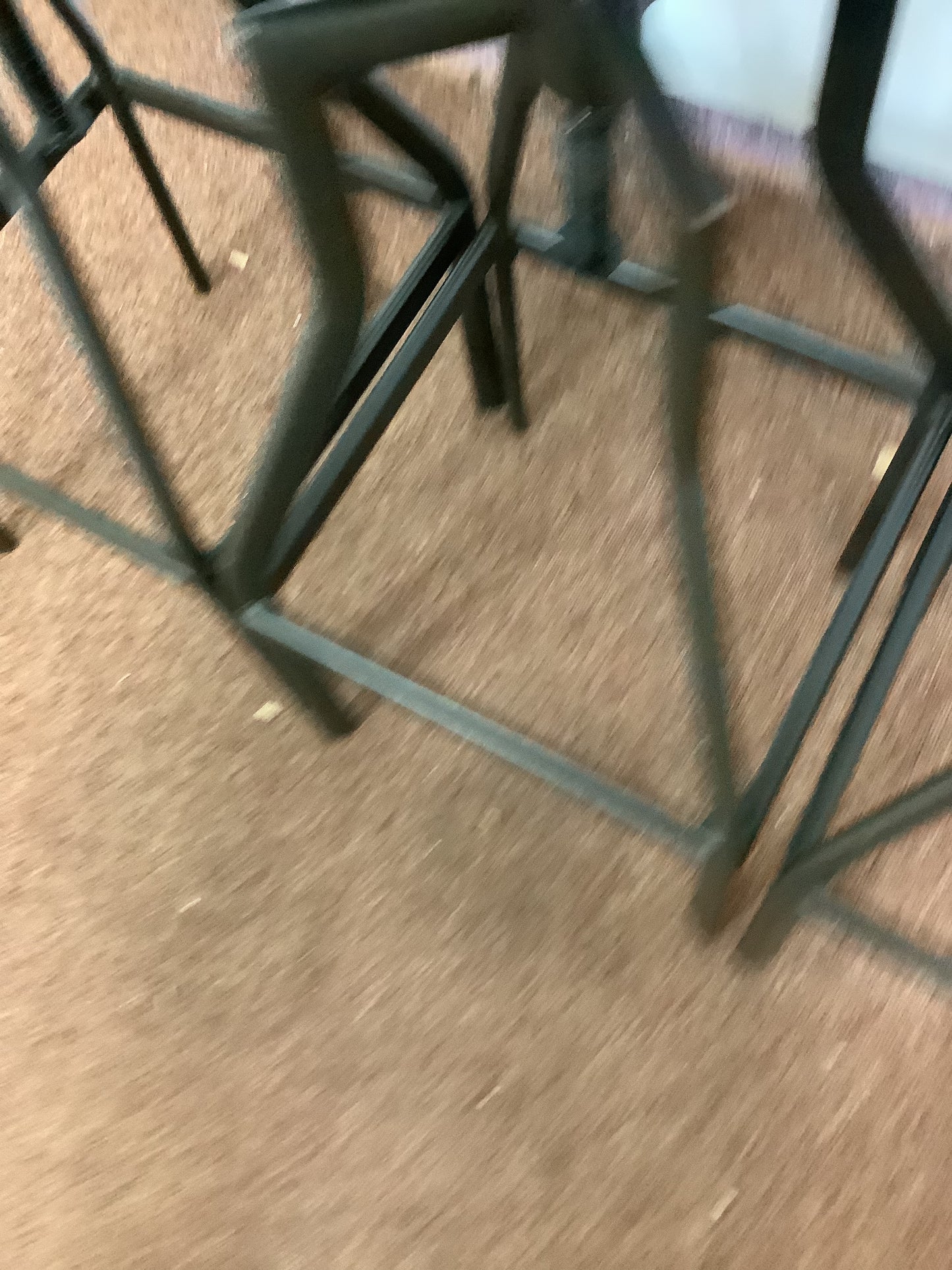 3 x Industrial Adjustable Dark Wood / Metal Stools F27458
