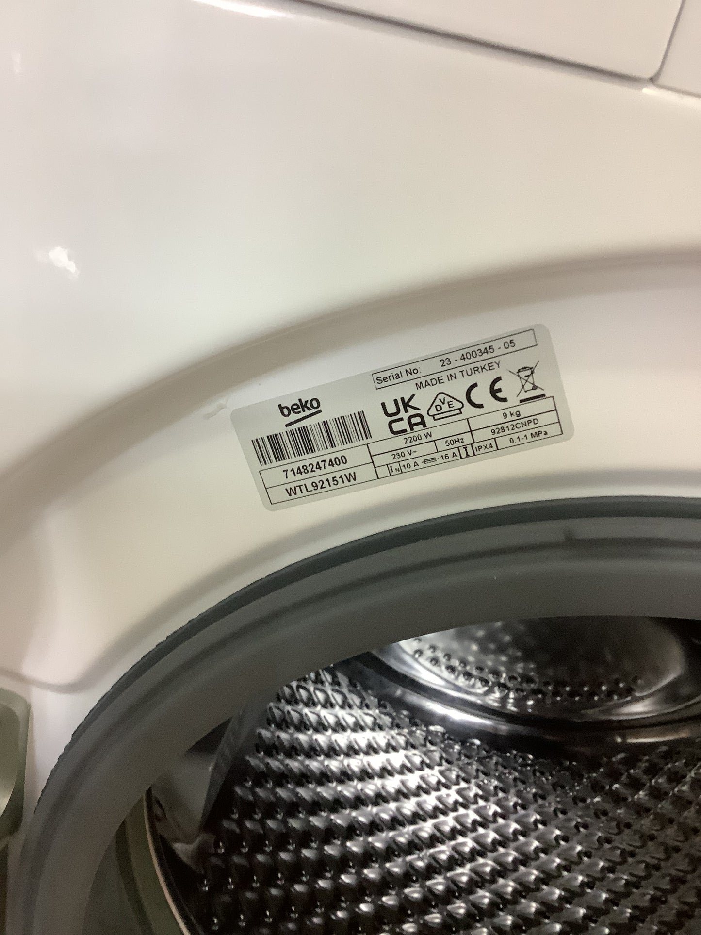 Beko 9kg Washing Machine WTL9215W L52403