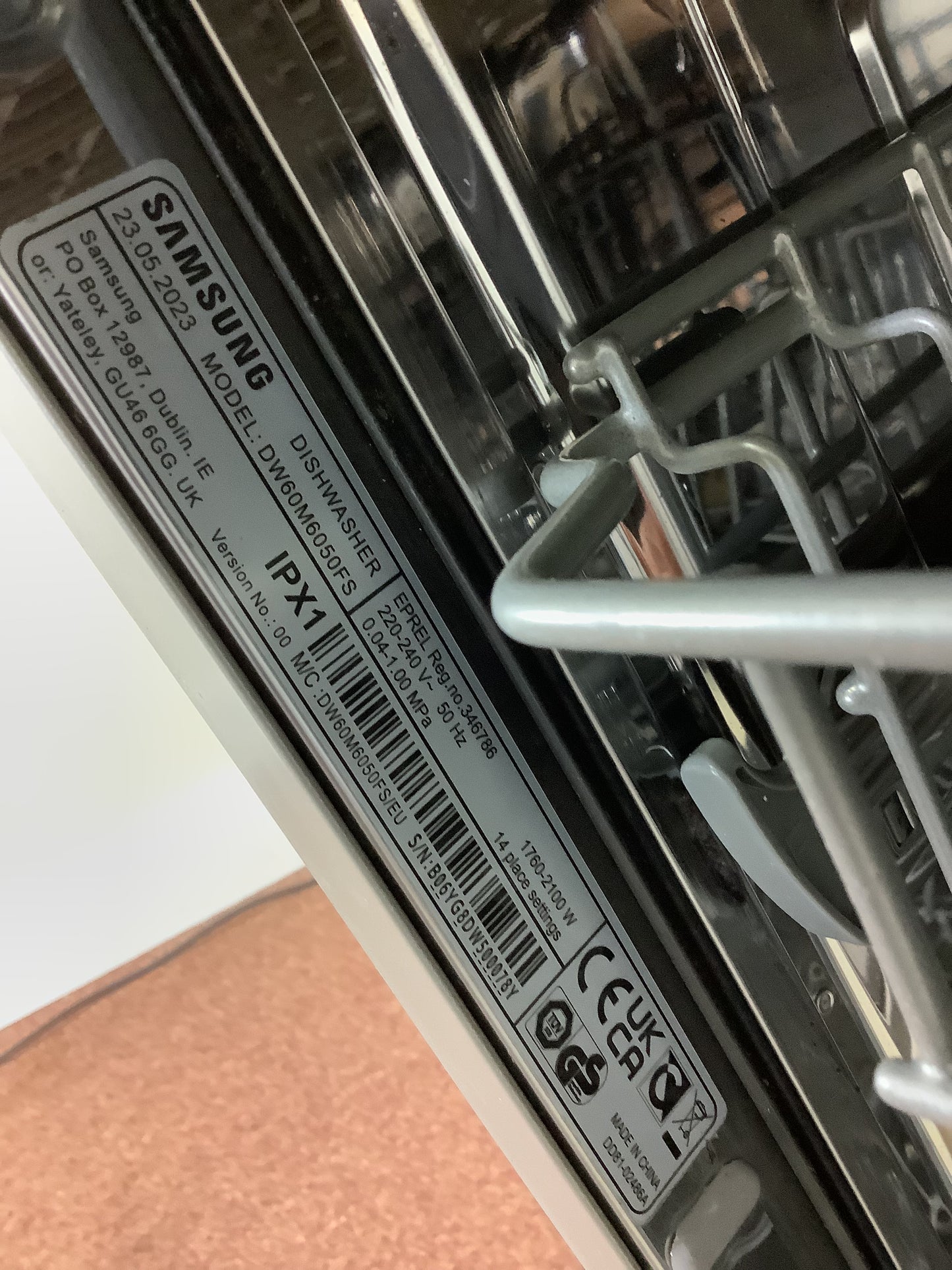 Samsung Dishwasher DW60M6050FS L52129.