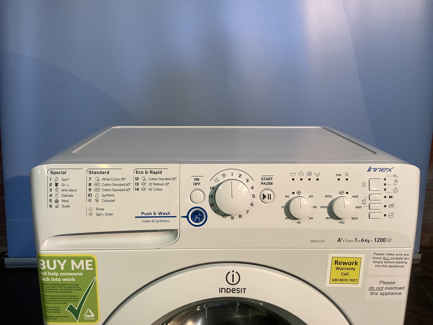 Indesit 6kg Washing Machine XWSC61251 L48543