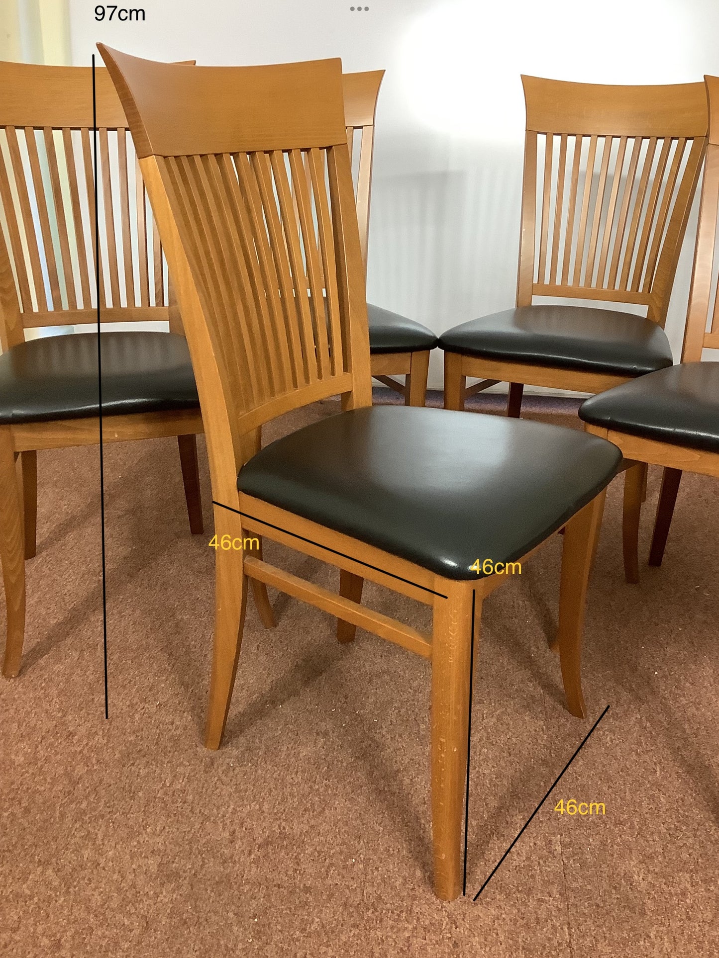 6 x Filippo Sibau & Co High Back Dining Chairs F27292.